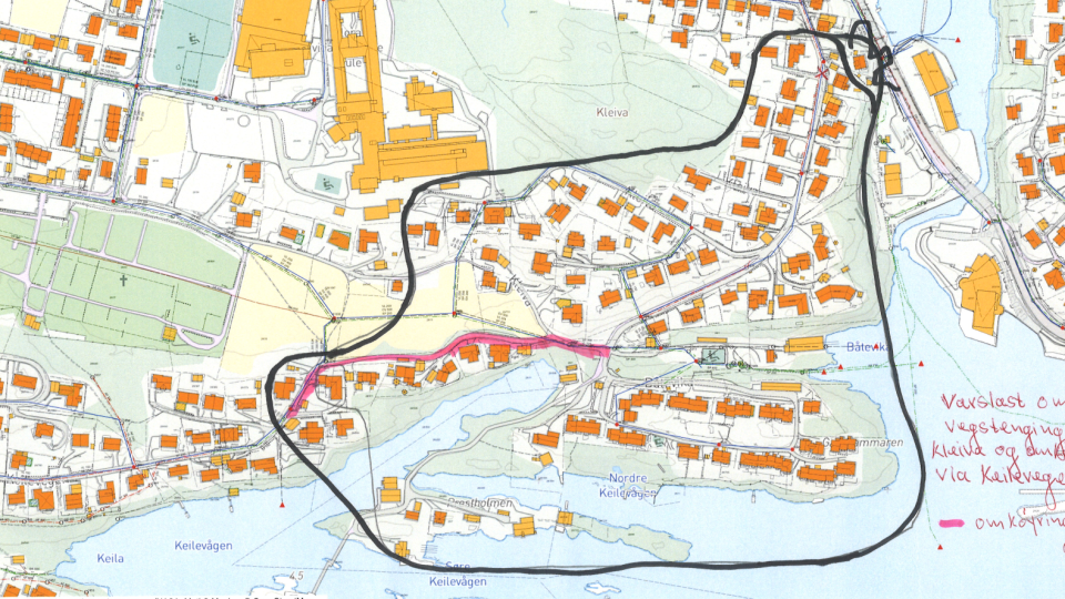 Lenkje til artikkel: Torsdag reparerer vi vasslekkasje på Kleiva - difor må du køyre om via Keilevegen i tidsrommet 9.00 - 15.00