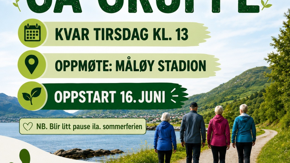 Lenkje til artikkel: Delta på Gå-gruppe i Måløy frå 16. juni!