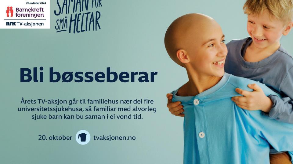 Lenkje til artikkel: Bli bøsseberar for TV-aksjonen 2024 - Saman for små heltar!