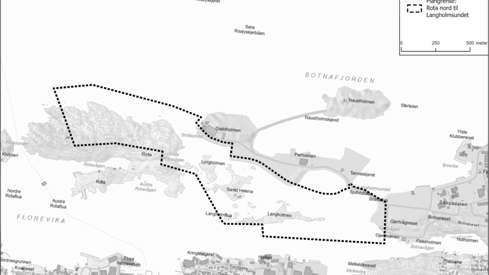 Lenkje til artikkel: Varsel om oppstart av planarbeid og høyring av forslag til planprogram for: Privat detaljregulering for Rota nord til Langholmsundet, gbnr. 27/mfl., Næring
